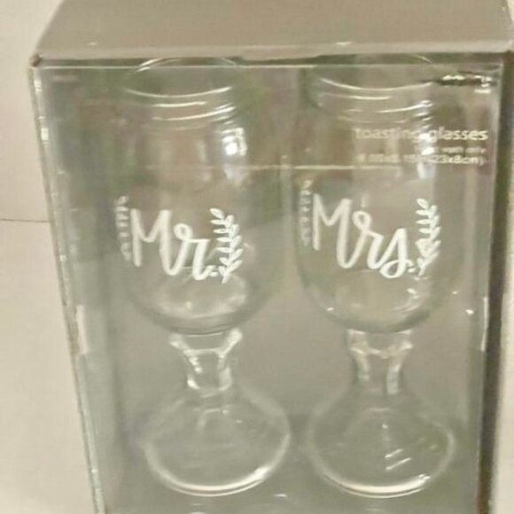Mr And Mrs Mason Jar Toasting Glasses new in box - Picture 1 of 7